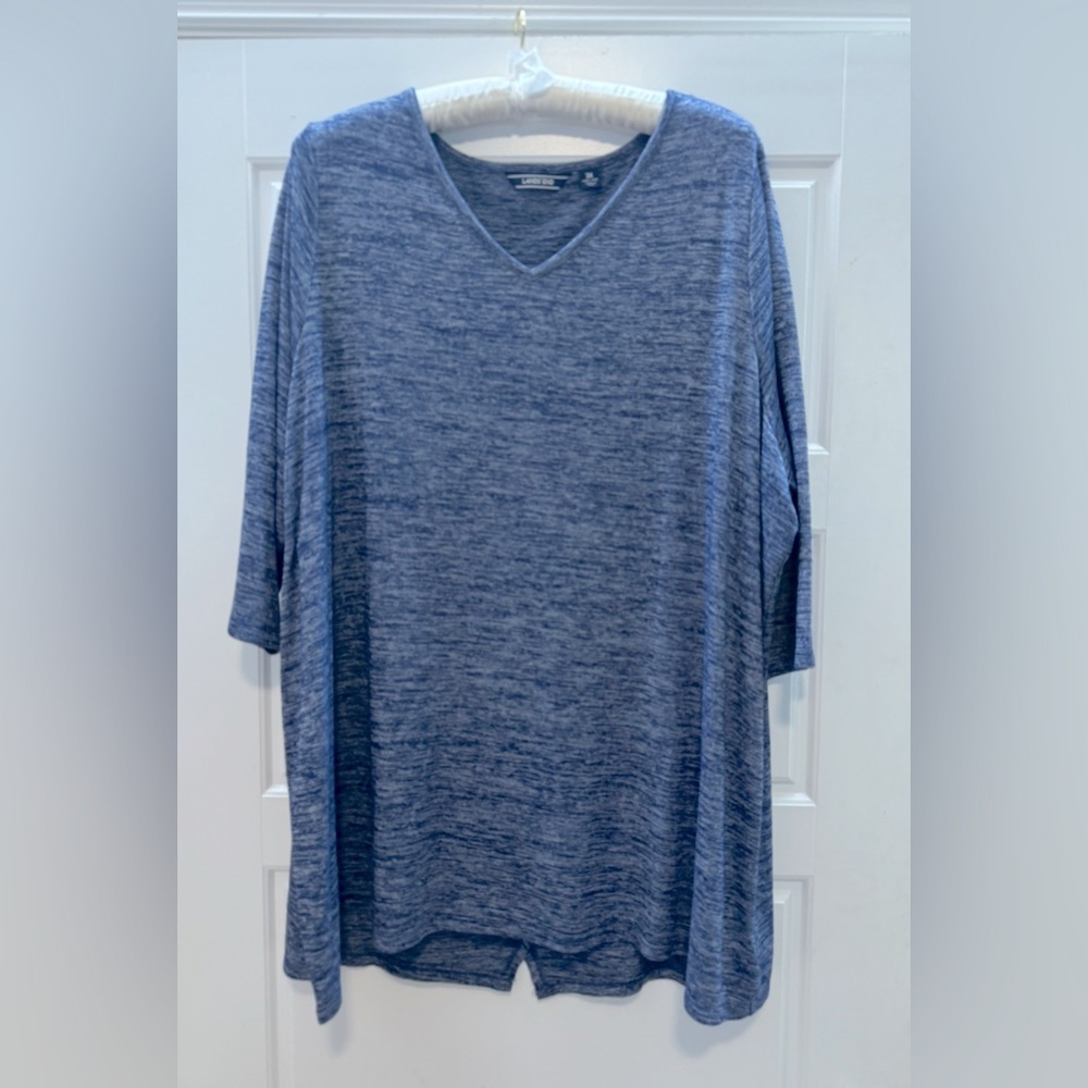 Land’s End Blue 3/4 length Sleeve Top, sz 3x